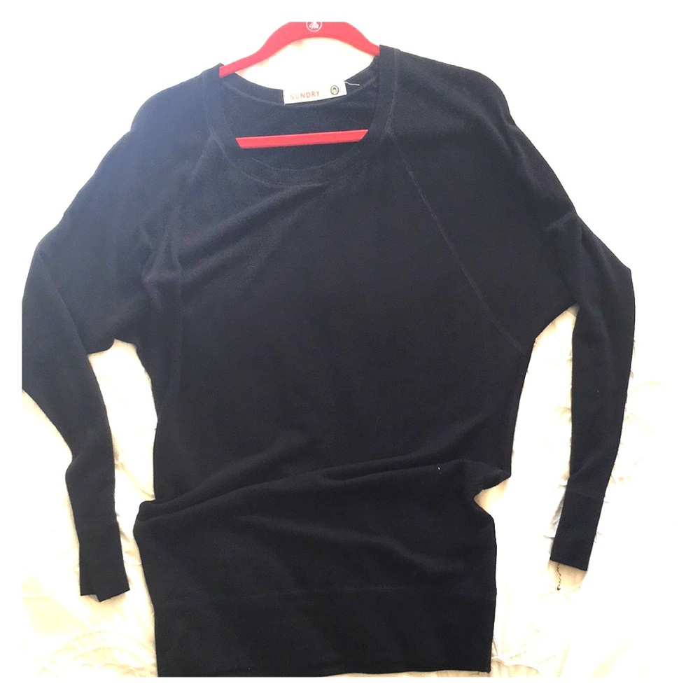 Sundry scoop neck black cardigan